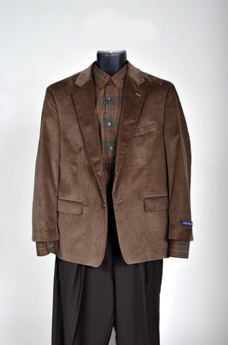 Mensusa Products Mens Corduroy Sport Coat Brown