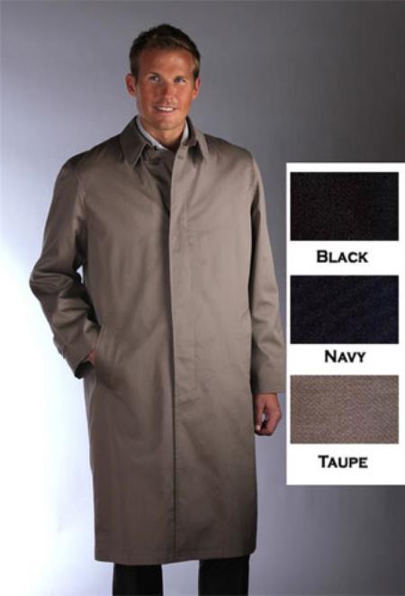 Mensusa Products Single Breasted Classic Poplin RaincoatTrench Coat Taupe