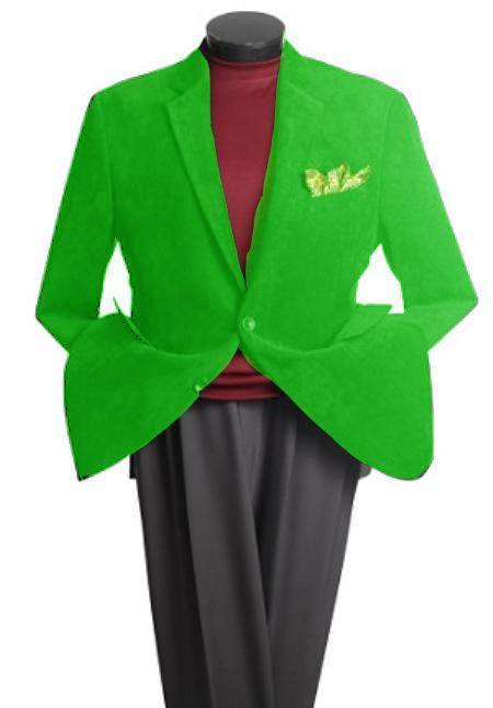 Mensusa Products Men's 2 Button Classic Cotton/Rayon Blazer Lime Green