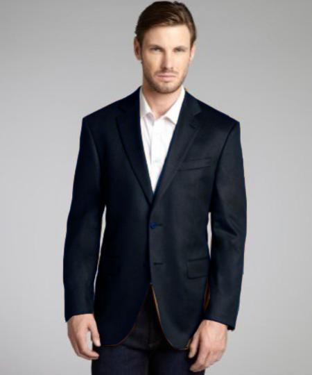 Mensusa Products Charcoal Wool & Cashmere Blend 2 Button Blazer