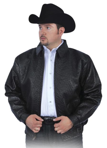Mensusa Products Black All Over Genuine Ostrich Jacket 2