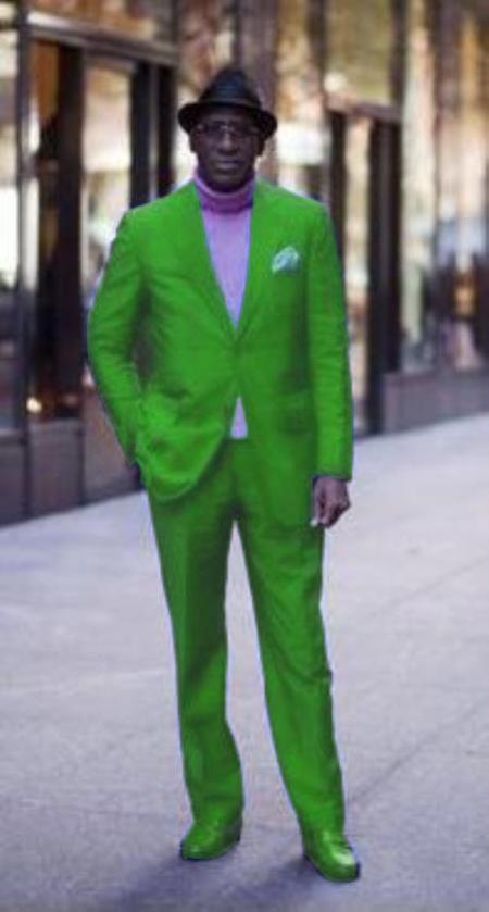 Classic Ultra Smooth 2 Button Suit Lime Green 
