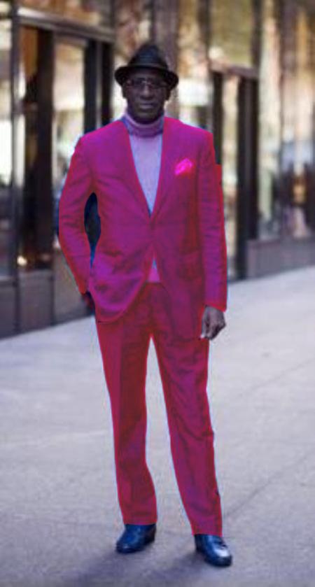 Mensusa Products Classic Ultra Smooth 2 Button Suit Fuschia