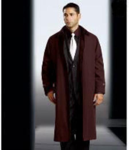 Mensusa Products Men's Polyester/Nylon Long Rain CoatTrench Coat Brown(Snap Off Liner)