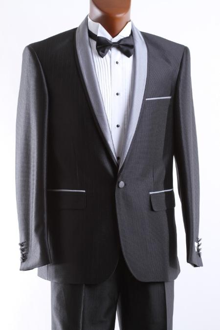 Mensusa Products Mens 1 Button Black 3 Pcs Vested Tuxedo Slim Fit
