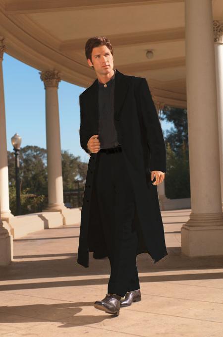 Mensusa Products Men's Very Long Fashion Black Zoot Suit