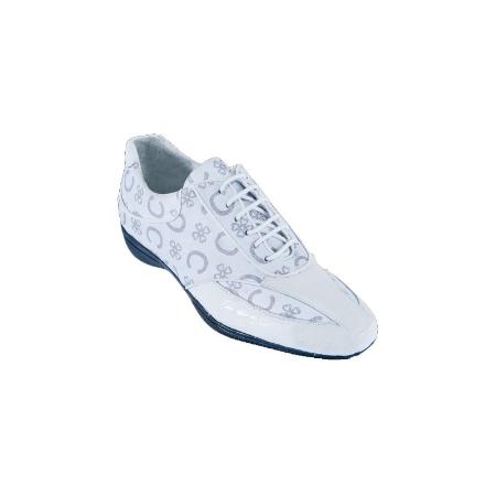 Mensusa Products Genuine Caiman Casual LaceUp Shoes White
