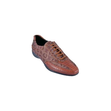 Mensusa Products Genuine Caiman Casual LaceUp Shoes Cognac