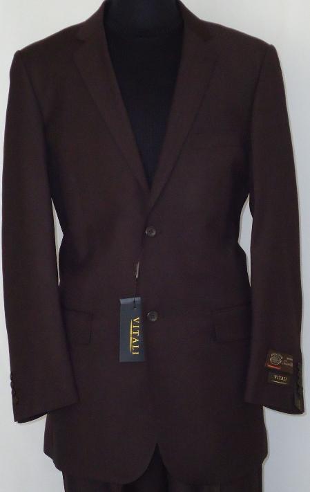 Mensusa Products Mens Chocolate Classic Business Pinstripe Designer 2 Button Suit