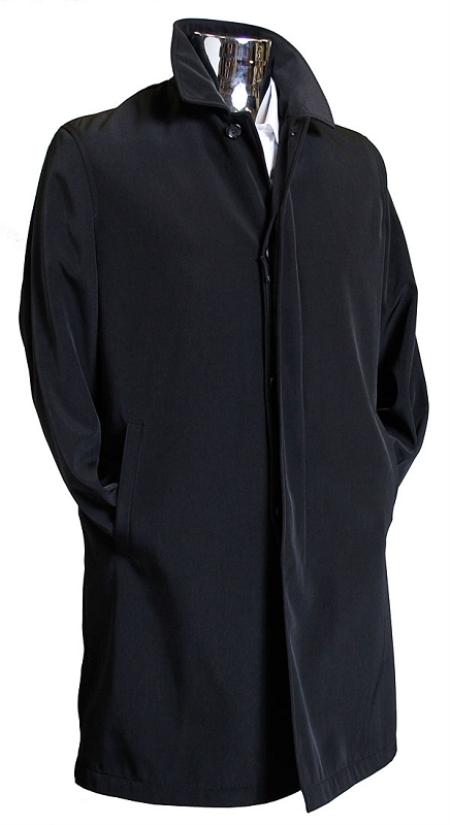Mensusa Products Mens Black 41702 Raincoat Trench Coat / Trenchcoat