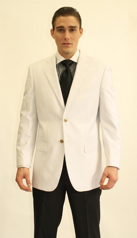 Mensusa Products Men's 2 Button White Dinner Jacket Blazer