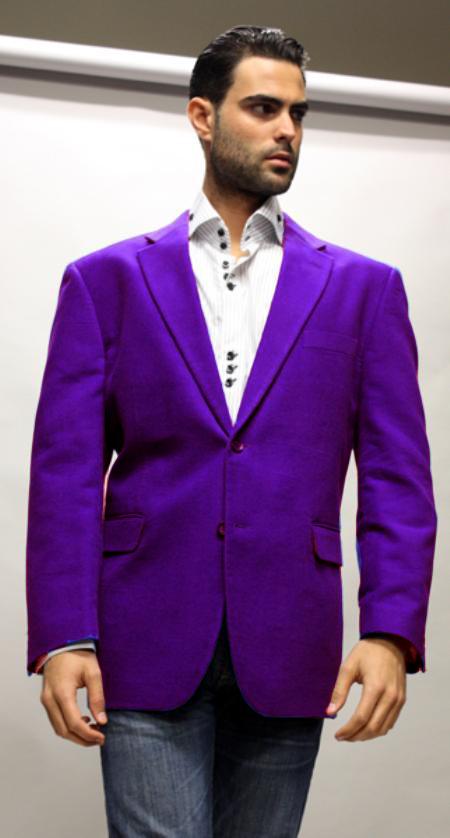 Mensusa Products Dark Purple Super's Velvet Fabric Sport Coat