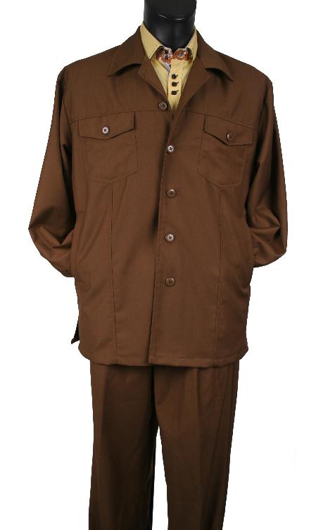 Mensusa Products Set Style MODENA (Top wih Lining, Wide Leg Pant) Tobacco