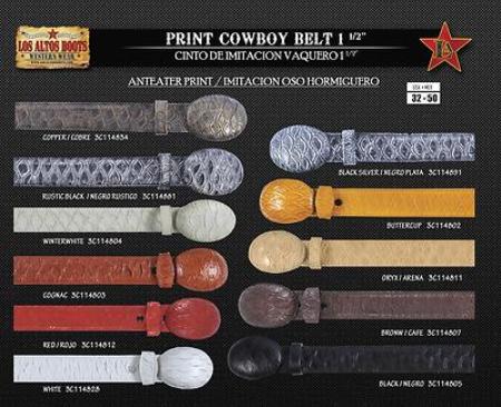Anteater Print Men's Cowboy Belt 1.5
