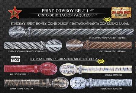 Stingray/Nyle print Men's Cowboy Belt 1.5