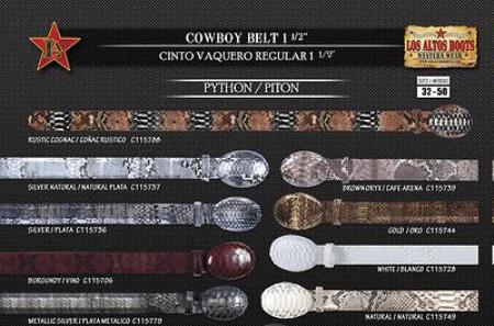 Mensusa Products Genuine Python Men's Cowboy Belt 1.5