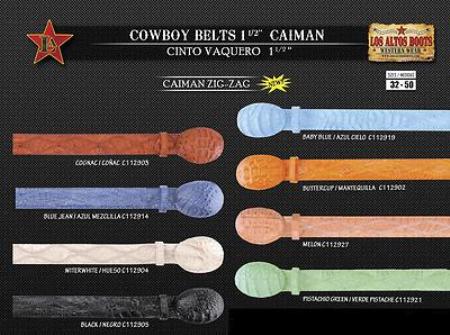Genuine Caiman ZigZag Men's Cowboy Belt 1.5