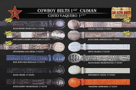 Mensusa Products Genuine Caiman Men's Cowboy Western Belt 1.5