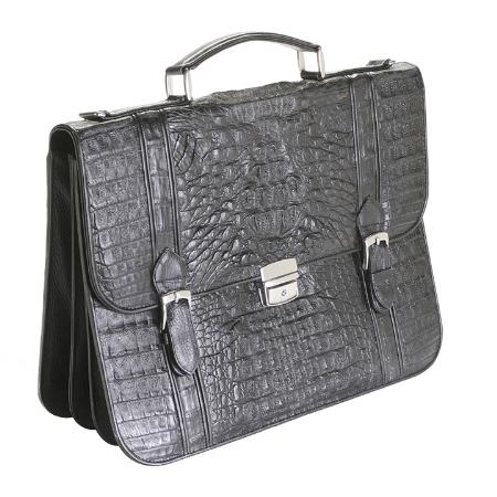 Mensusa Products Full Genuine Caiman Sport Briefcase in Black, Cognac, Oryx, Brown 774