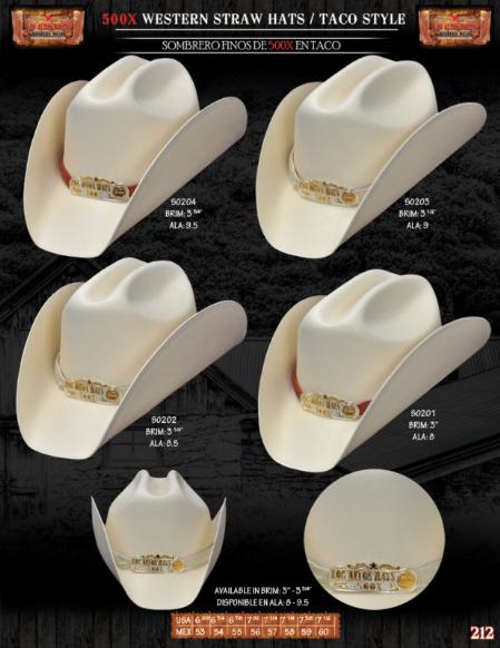 Mensusa Products 500x Taco Style Western Cowboy Straw Hats 90