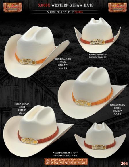 Mensusa Products 5,000x Norma Style Western Cowboy Straw Hats