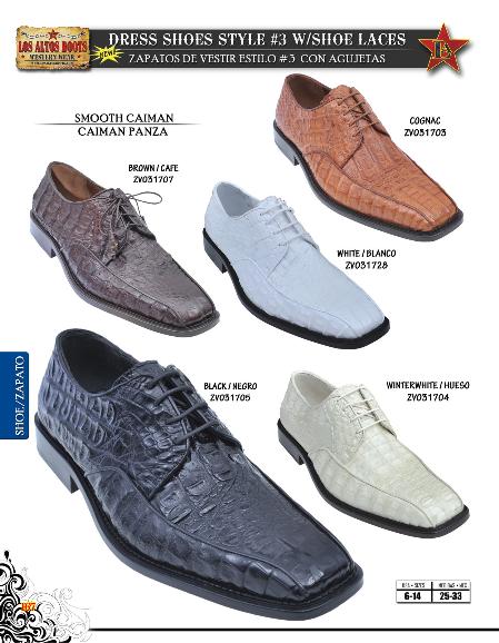 Mensusa Products Full Genuine Caiman Men's Dressy Shoe Diff. Colors/Sizes