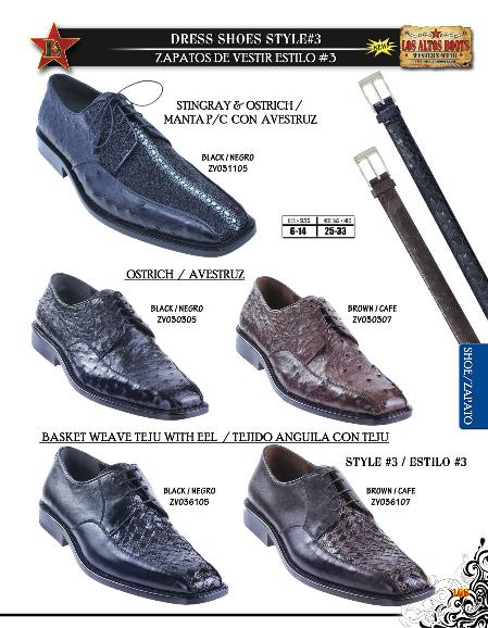 Mensusa Products Stingray/Ostrich/Teju Lizard/Eel Men's Dressy Shoe Diff. Colors/Sizes Black & Brown