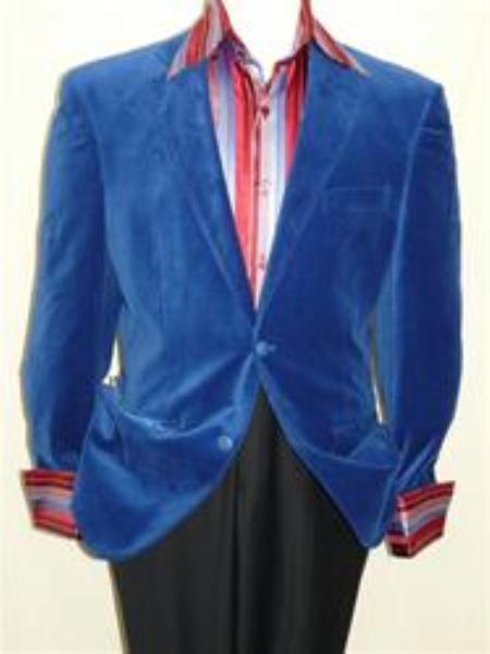 Mensusa Products Royal Blue Velvet Blazer Jacket