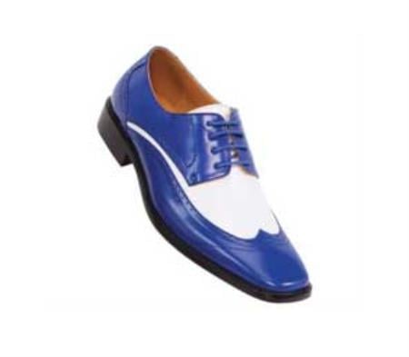 classic comfortable latest in fashion P1056052 Two Tone Royal / White Mens Dress Shoe