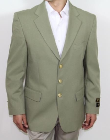 Mensusa Products Mens Three Button Sage Leave~Olive~Grey Blazer