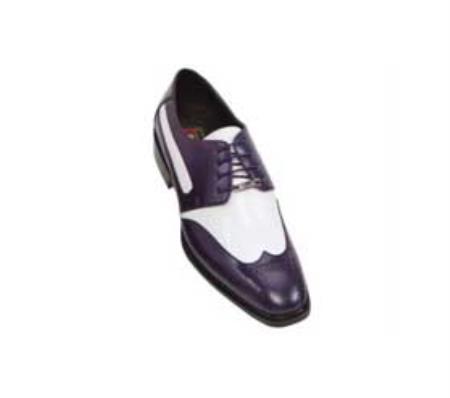 classic comfortable latest in fashion Purple / White Mens Two Tone Dress Shoe