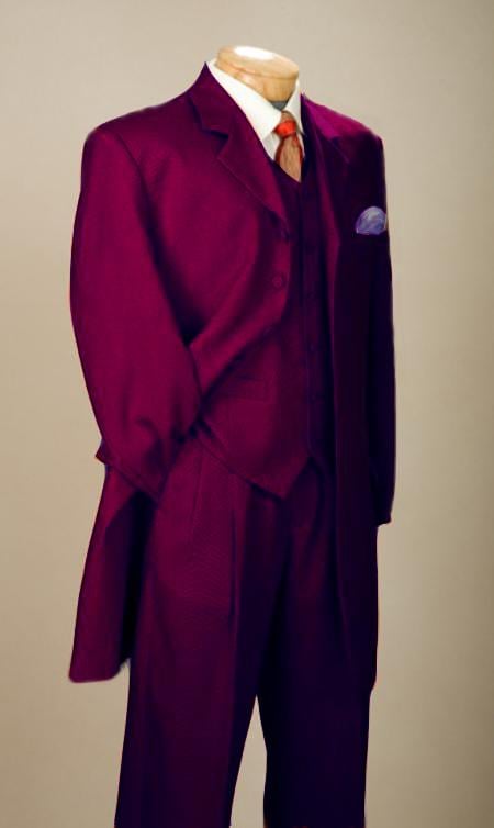 Fashionable Burgundy Men's Zoot Suit