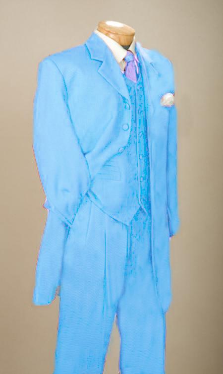 Fashionable Sky Blue Men's Zoot Suit