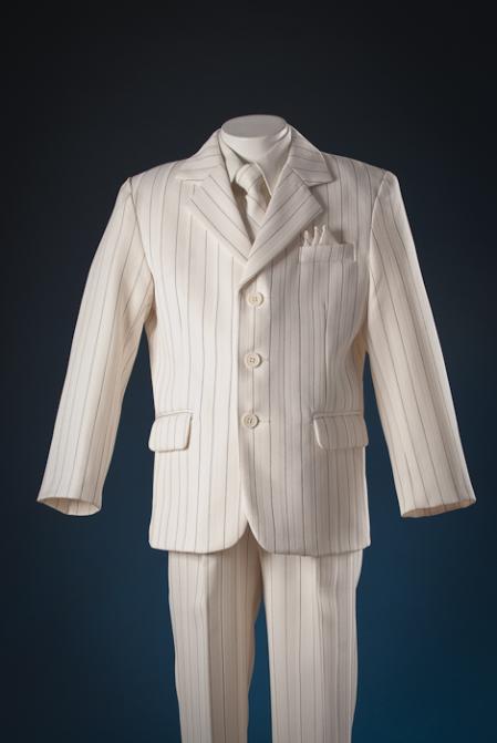 Mensusa Products Ivory Textured 5 Piece KidsToddlerBoy Suits