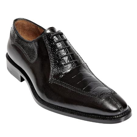 Mensusa Products Mens Ostrich Top Shoes by Belvedere Black Shoes Dino