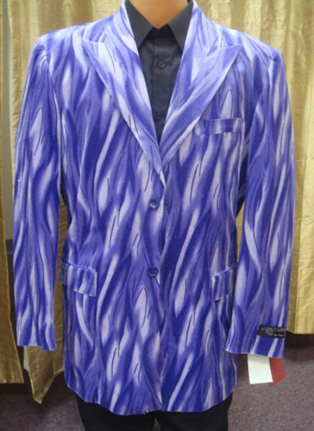 Mensusa Products Men's Flame Jacket/Blazer in Purple