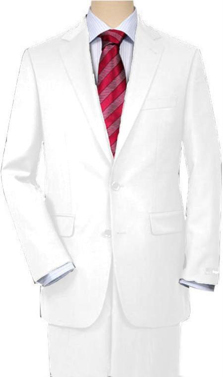 Mensusa Products White Quality Suit Separates, Total Comfort Any Size Jacket & Any Size Pants