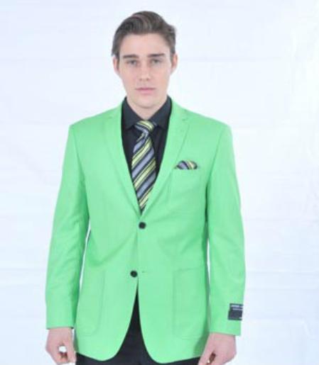 Mensusa Products Men's Fitted Premium Lime Green Blazer