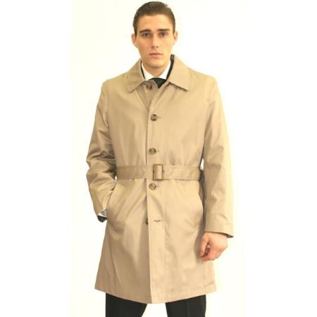 Mensusa Products Ferrecci Men's Cream Belted Trench Coat