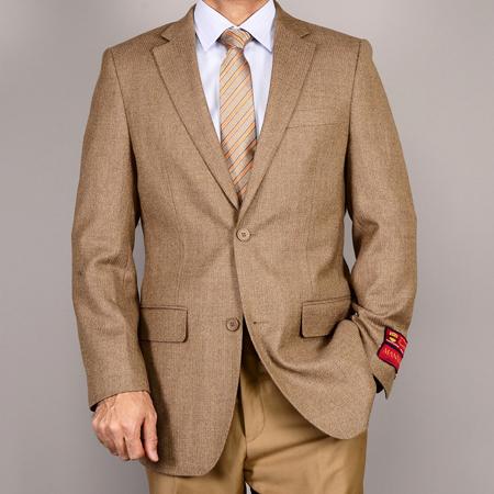 Mensusa Products Mantoni Men's Camel 2Button Wool Sport Coat