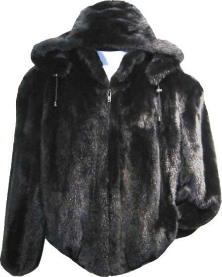 Mensusa Products Men's Rabbit Bomber with Detachable Hood Black9