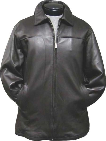 Men's Traditional Coat Black Leather long trench coat ~ Raincoat ~ Duster