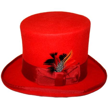 Mensusa Products Men's Elegant Top Hat Red