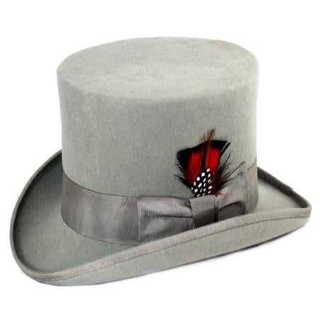 Mensusa Products Men's Elegant Top Hat Grey