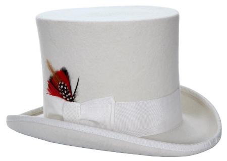 Mensusa Products Men's Elegant Top Hat White