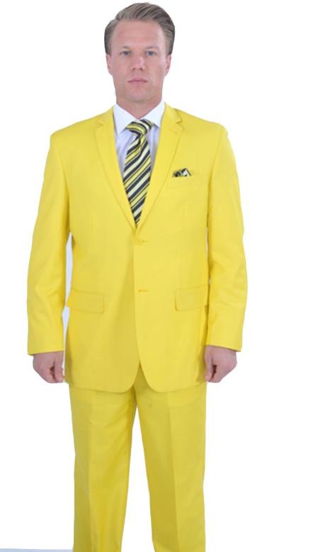 Mensusa Products Bright Colored 2 Piece affordable suit online sale Yellow