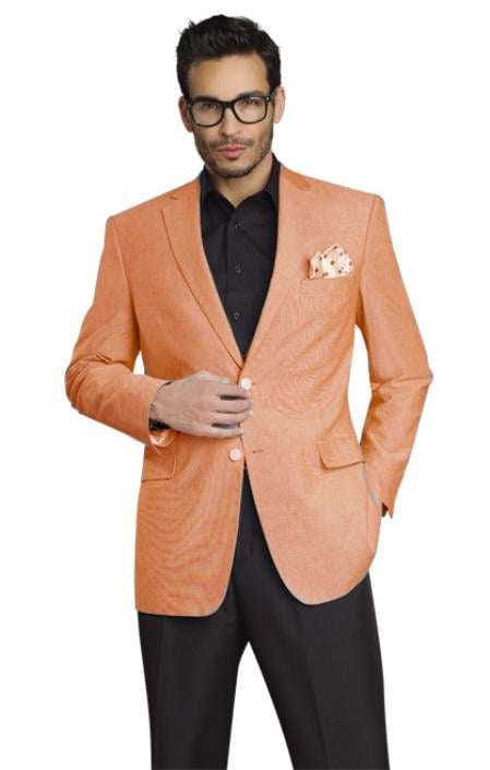 Mens Stylish Two Button Jacket Peach