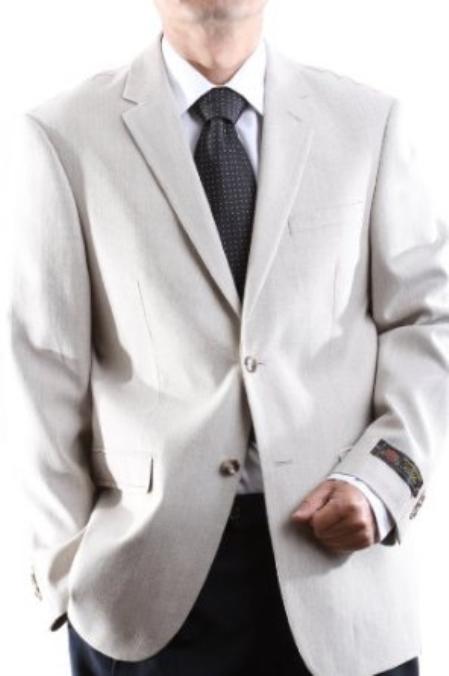 Men's 2 Button Elite Tan Wool Rich Jacket 