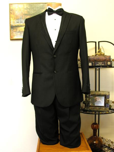 Mensusa Products Black 2 Button Groove LapelTuxedo jacket and Pant Combination