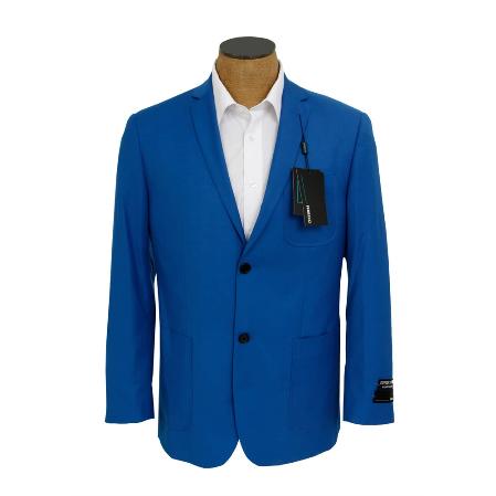 Mensusa Products Mens Solid Royal Blue Sport Coat Jacket Blazer